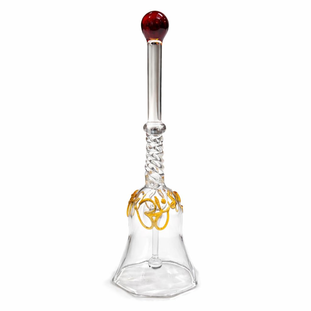 Handcrafted Amber Glass Ringing Bell for Pooja & Mandir