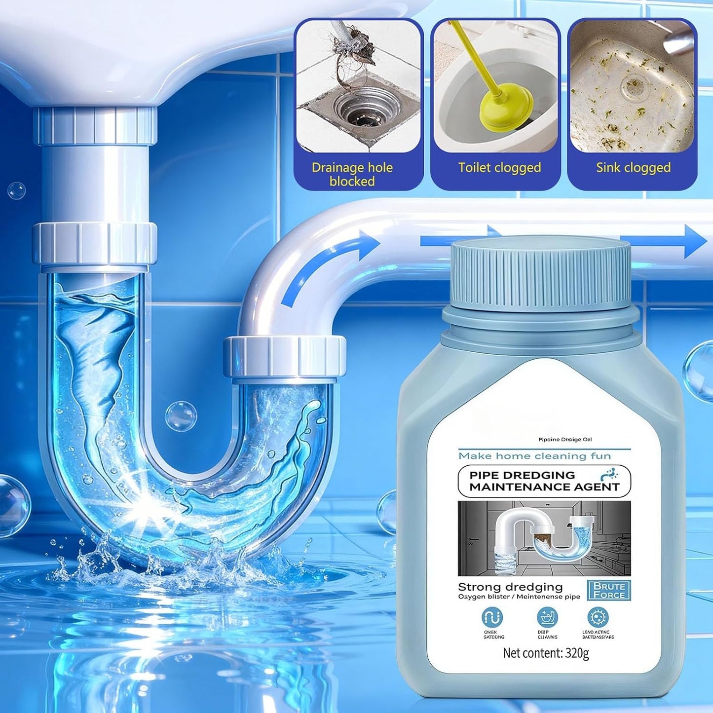 Drain Unblocker Powerful Sink & Drain Cleaner BUY 1 GET 1 FREE