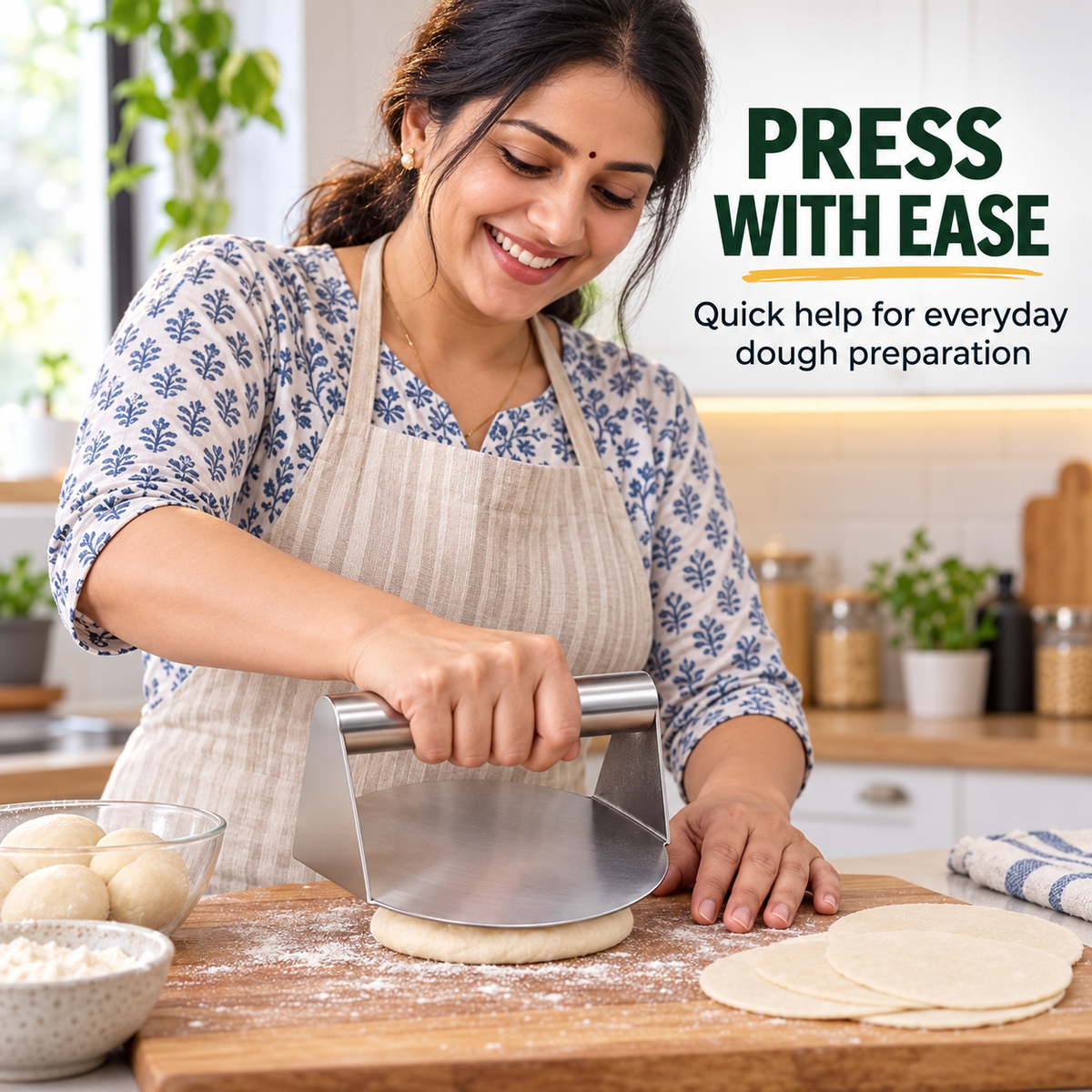 Stainless Steel Roti & Puri Dough Press