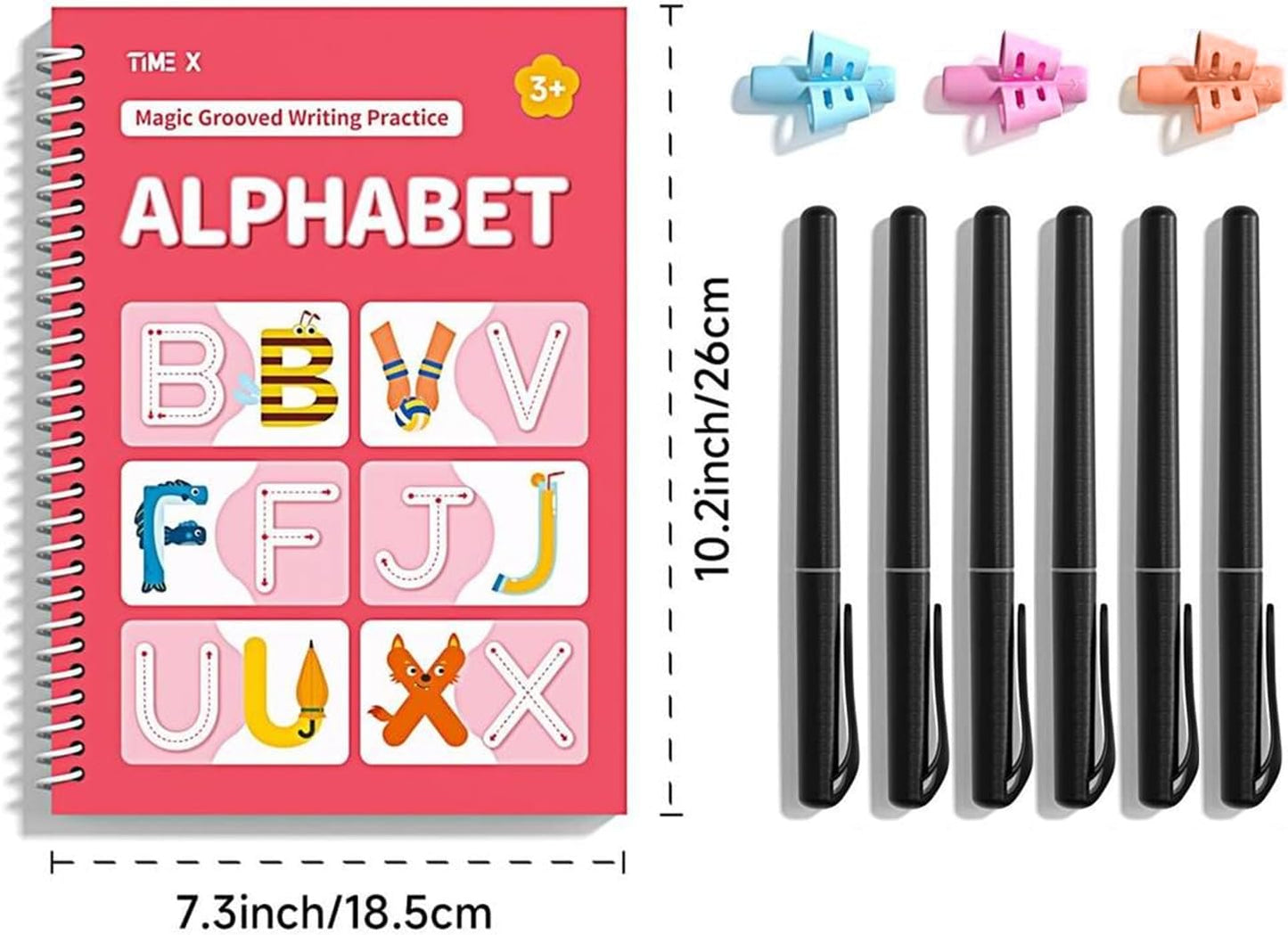 Magic Grooved Writing Practice Books, Reusable 3D Groove Handwriting Practice Workbooks for Kids