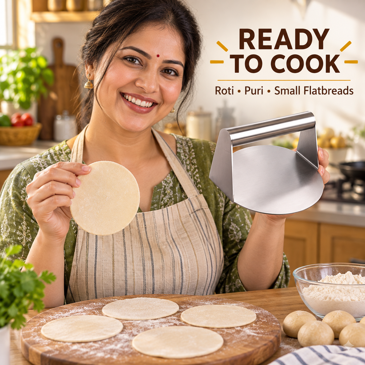 Stainless Steel Roti & Puri Dough Press