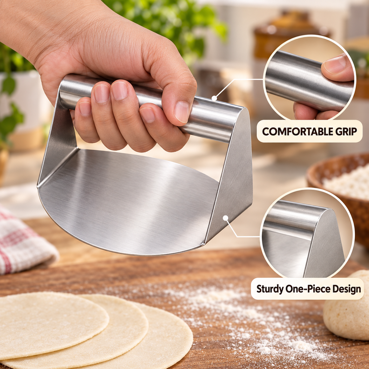 Stainless Steel Roti & Puri Dough Press