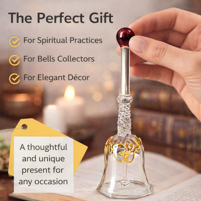 Handcrafted Amber Glass Ringing Bell for Pooja & Mandir