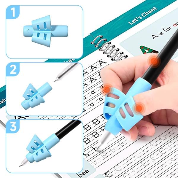 Magic Grooved Writing Practice Books, Reusable 3D Groove Handwriting Practice Workbooks for Kids