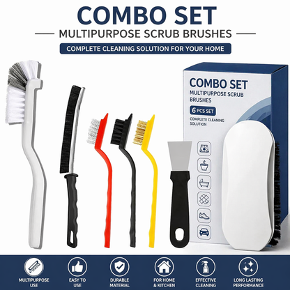 Combo Set Multipurpose Scrub Brush for Household Cleaning