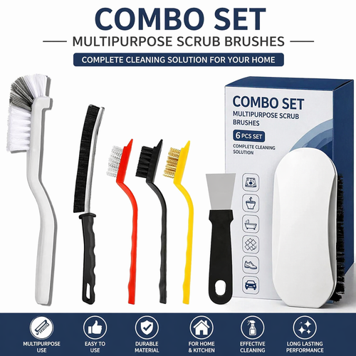 Combo Set Multipurpose Scrub Brush for Household Cleaning