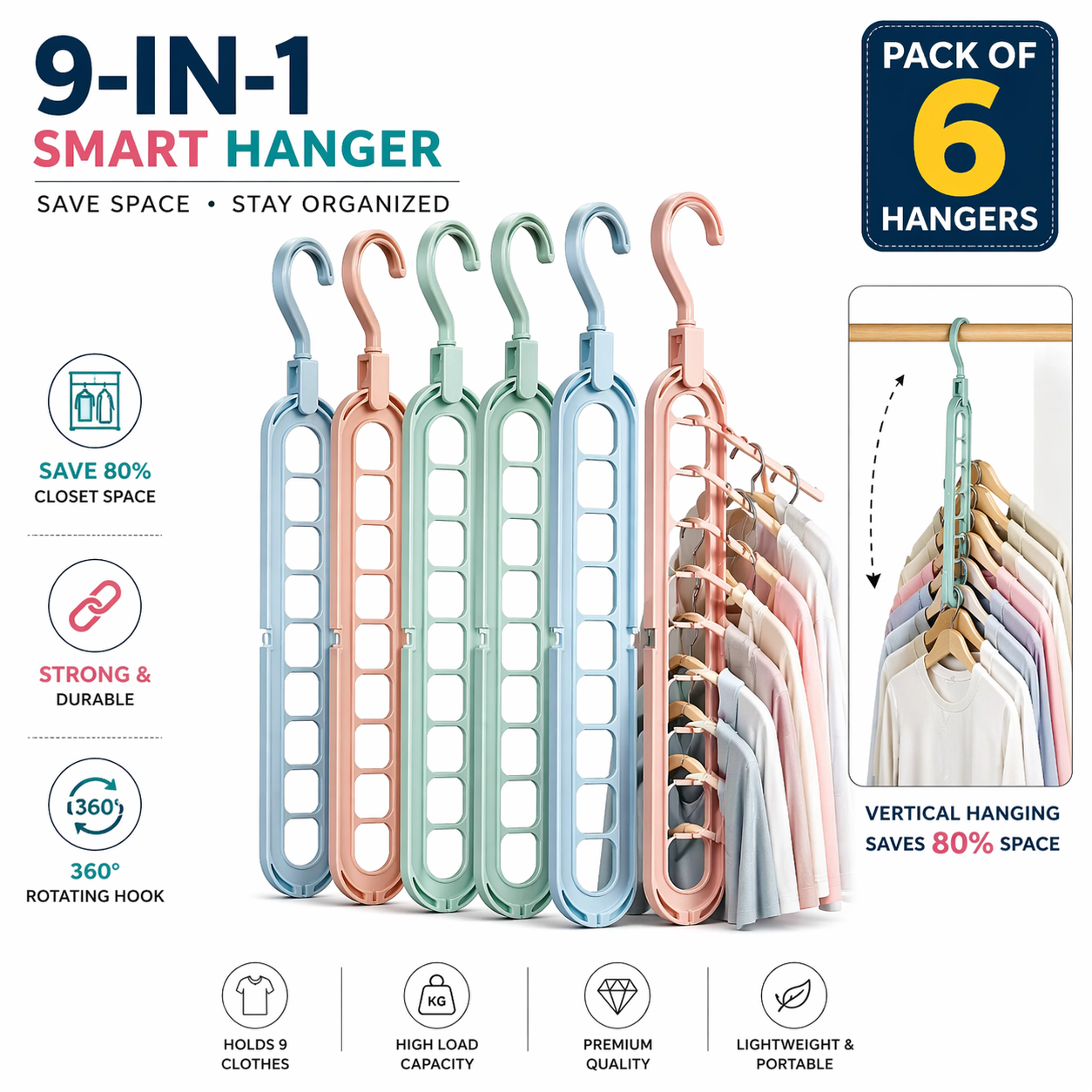 9-in-1 Smart Hanger Pro Space Saving Hangers
