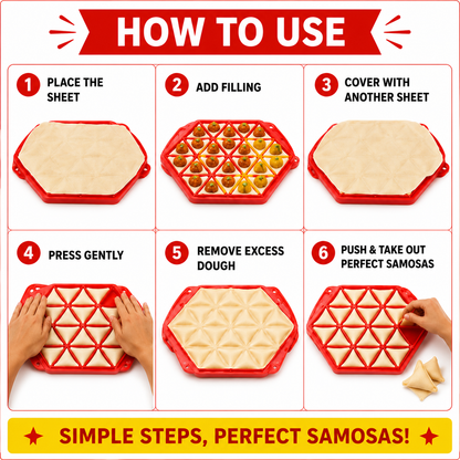 Samosa Maker Tray (Makes 24 Mini Samosas) - Quick & Easy Samosa Mould