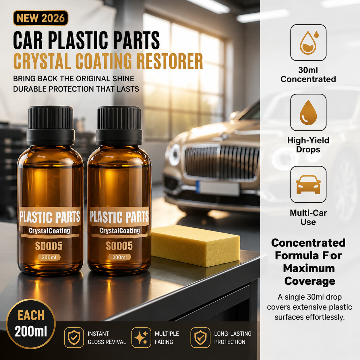2026 Car Plastic Parts Crystal Coating Restorer BUY 1 GET 1 FREE