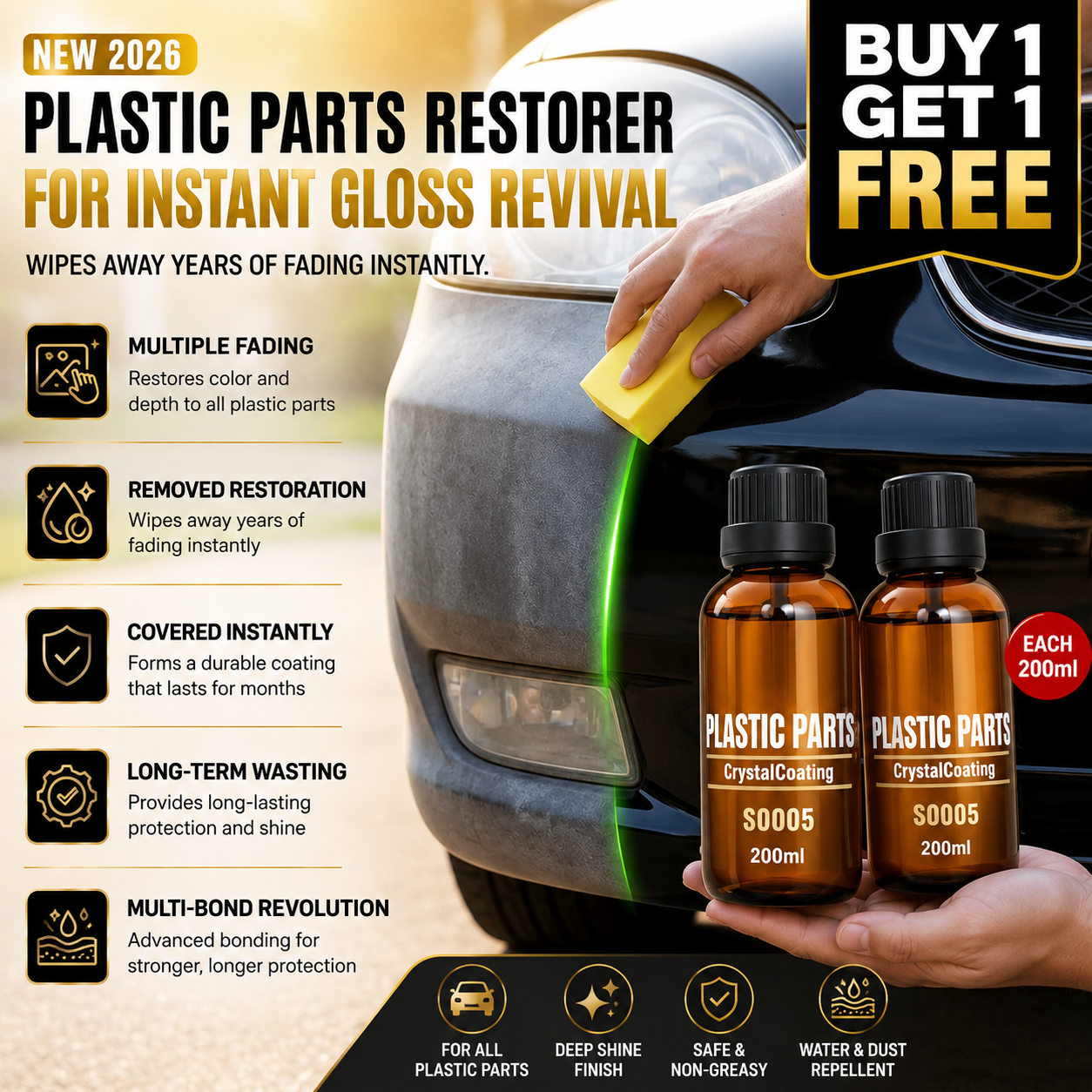 2026 Car Plastic Parts Crystal Coating Restorer BUY 1 GET 1 FREE