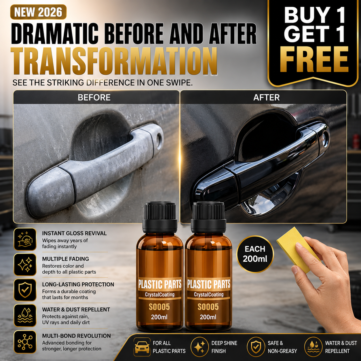 2026 Car Plastic Parts Crystal Coating Restorer BUY 1 GET 1 FREE
