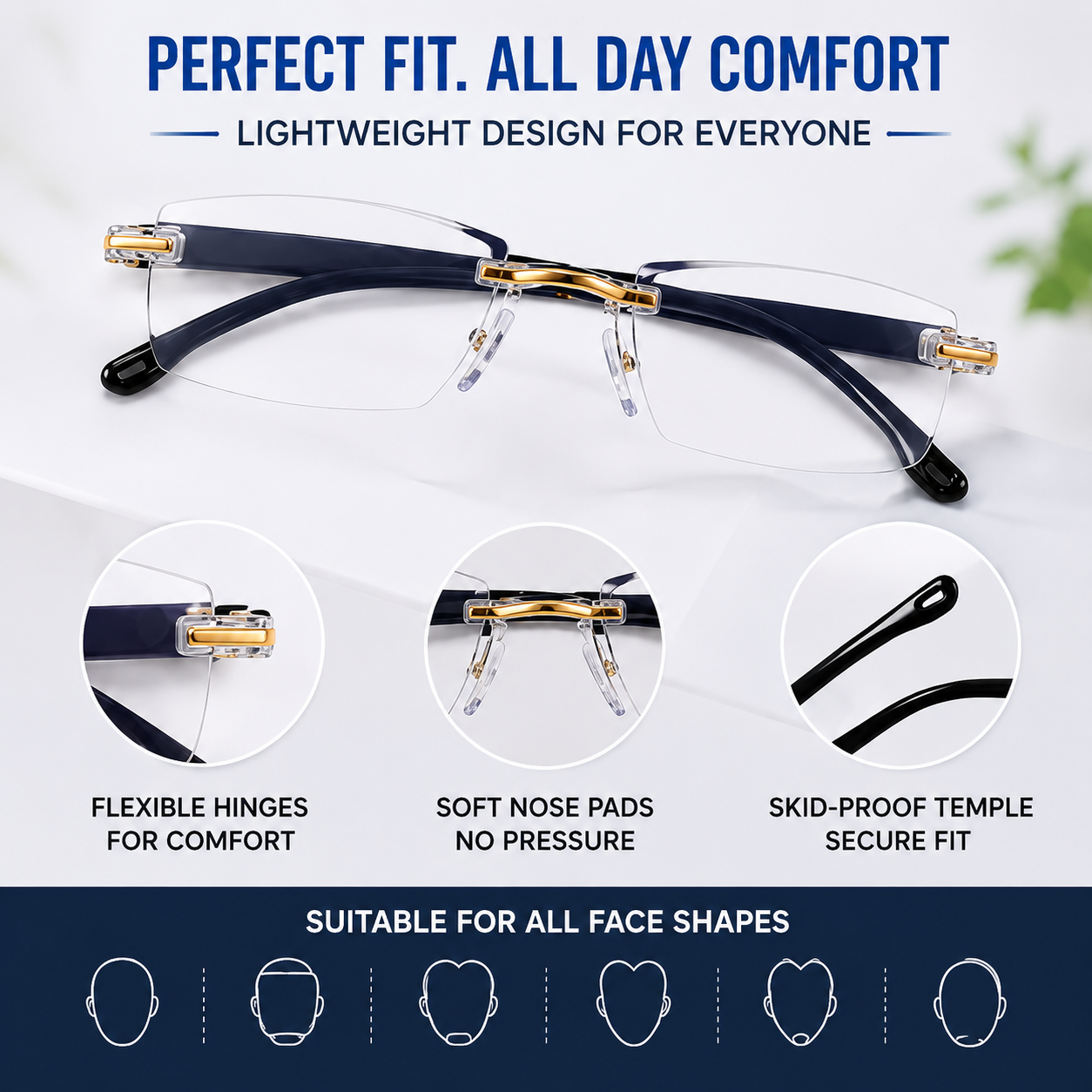 Smart Zoom Multifocal Glasses Combo Pack of 2 – Auto Adjusting HD Reading + Multifocal Vision Glasses