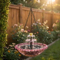 Outdoor Hanging Bird Bath & Feeder