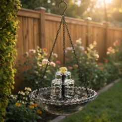 Outdoor Hanging Bird Bath & Feeder