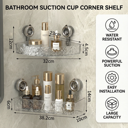 Bathroom Suction Cup Corner Shelf