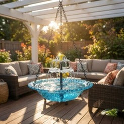 Outdoor Hanging Bird Bath & Feeder