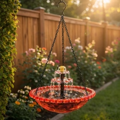 Outdoor Hanging Bird Bath & Feeder